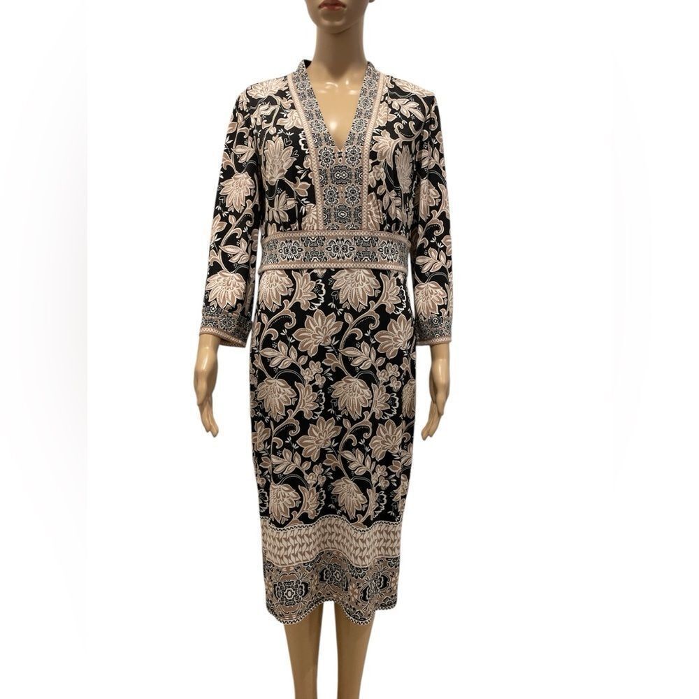 London Times
Women's Printed V-Neck 3/4-Sleeve Sheath Dress size 10